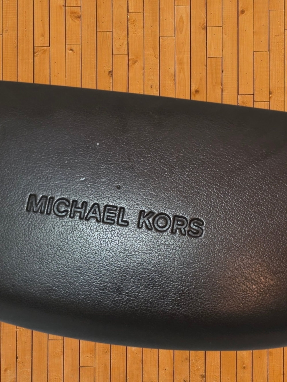 Michael Kors Eyeglass Case Dark Brown Hard Shell Sunglasses Case Logo Leather - Picture 5 of 7